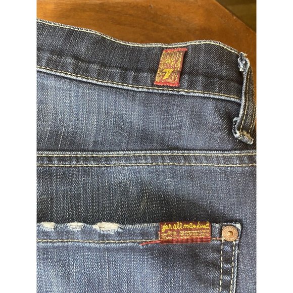 7 For All Mankind Mens Standard Straight Leg Button Fly Jeans Size 32 x 28 Dark - Picture 7 of 9